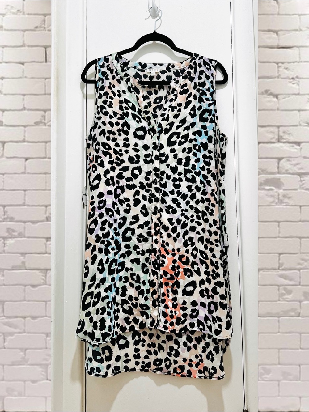 Spense Sleeveless Leopard Print Dress/Tunic Top